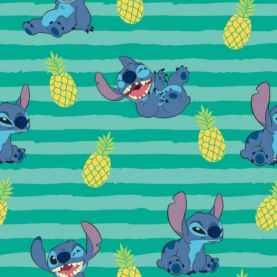 LILO AND STITCH STRIPE Cotton Fabric by SPRINGS CREATIVE 7/8 Yd Piece - Image 1 of 1