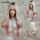 Element Brown White Pink Long Wavy Hair Wigs Women's Full Hair wigs Cosplay