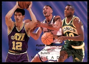 1995-96 Fleer Team Leaders John Stockton/Shawn Kemp/Rex Chapman #9 - Picture 1 of 2