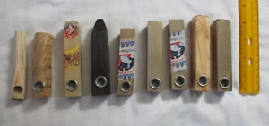 LOT OF 9 SMALL HAND MADE WOODEN PIPES ONE-HITTER ASSORT SMOKING w/ SCREENS-NEW - Picture 1 of 9