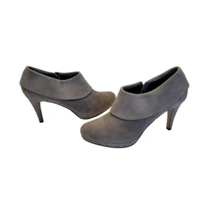Adrienne Vittadini Graphite (Gray) Kidsuede Polenta Booties - Size 10M - Picture 1 of 10