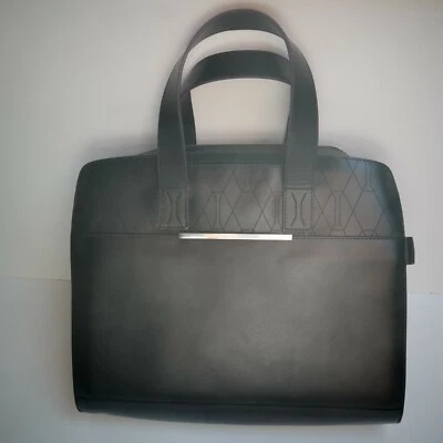 Porte documents cuir noir / amethyste collection «  Initiale Paris » - Photo 1/4