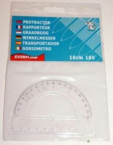 Plastic Clear Protractor School Office Home 10cm - 180 Degrees (Pack of 10) - Picture 1 of 1