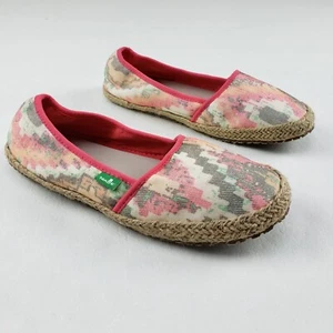 Sanuk Mya Espadrille Flats Womens 7 Beige Jute Slip On Surfer Comfort Loafers - Picture 1 of 11