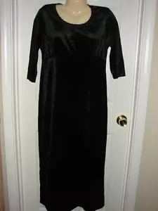 Vestito lungo nuovo Dress.Com bodycon dritto velluto piccolo nero elasticizzato donna 10 - Foto 1 di 1