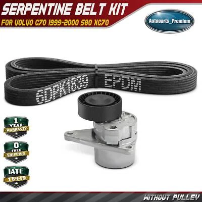 Kit de componentes de transmisión por correa serpentina de 2 piezas para Volvo C70 1999-2000 S80 XC70 XC90 Foto 1 de 4
