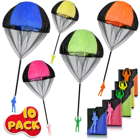 Tangle Free Throwing Toy Parachute, No Assembly Required (10 Pieces Set) Cover