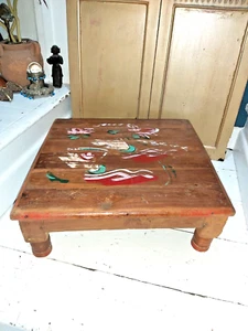 VINTAGE INDISCHER MASSIVHOLZ CHOWKI TISCH - Bild 1 von 14