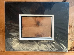 Mat Board Black Precut 11X14 Frame 5x7 Opening Matboard Double Bevel Art Picture - Picture 1 of 4