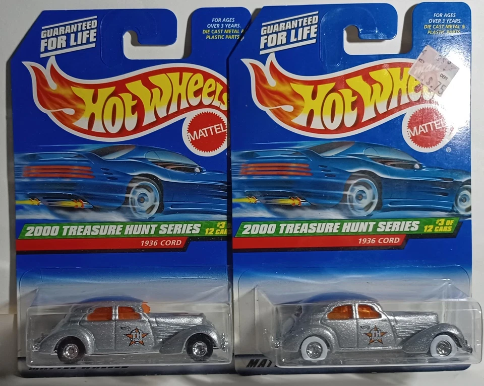 (2) 2000 Hot Wheels Treasure Hunt Series 1936 Cord Real Riders - Image 1 of 1