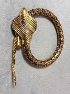 Vintage Modeschmuck Metall goldfarben Schlangen Wickelarmband - Bild 1 von 10
