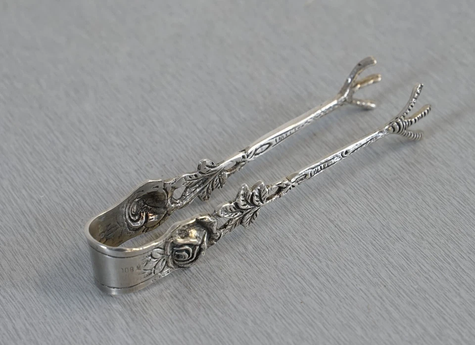 pinza decorata in argento 800 pinza per zucchero piede di corvo... - Immagine 1 di 4