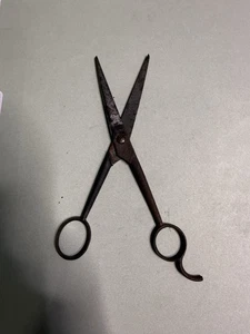 Vintage Republic Barber Shears 7” USA Antique Hair Cutting Scissors Finger Rest - Picture 1 of 8