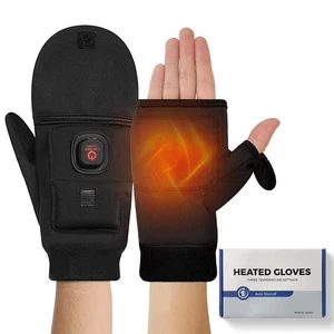 Guantes térmicos para hombre mujer, guantes térmicos recargables sin dedos para invierno... - Imagen 1 de 7
