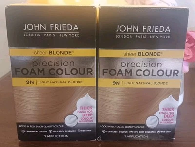 Kit de color de cabello espuma de precisión John Frieda 9N RUBIO NATURAL CLARO NUEVO EN CAJA, 2 lotes Foto 1 de 4