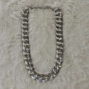 Vintage Monet Silver Tone Heavy Double Link Chain Necklace Signed 20” Chunky - Picture 1 of 3
