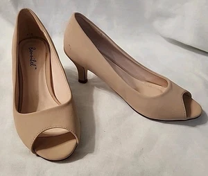 BONNIBEL GRÖSSE 7 M OFFEN PEEPTOE 2,5 NUDE ABSATZ KLEID PUMPE - Bild 1 von 9