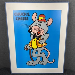 Vintage Chuck E Cheese Poster Print Framed Wall Art Store Display CEC - Picture 1 of 24