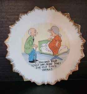 FUNNY VINTAGE DECORATIVE PLATE ADULT HUMOR BRADLEY EXCLUSIVES JAPAN - Picture 1 of 14