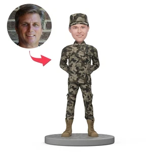 Custom Military Bobblehead Personalized Army Soldier Gift Unique Home Decor - Picture 1 of 2