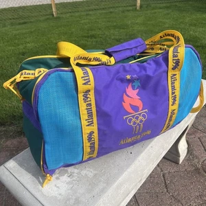 Vintage Duffle Bag 1996 Atlanta Olympics USA Carry-all Travel 1992 Color Block - Picture 1 of 24