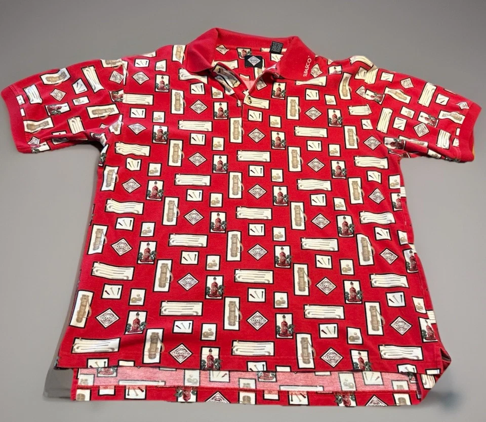 Camisa Polo Tabasco Para Hombre Grande Estampado Completo Rojo Golf Diseño Salsa Foto 1 de 4