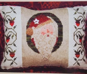 Homespun Elegance Counted Cross Stitch ENCHANTED SANTA PILLOW Chart - Picture 1 of 3