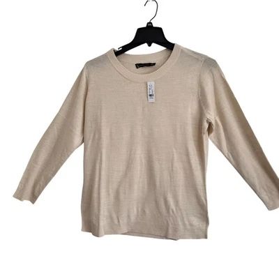 New York & Co Women's Acrylic Sweater XXL Beige Long Sleeve Academia Preppy NWT - Image 1 of 4