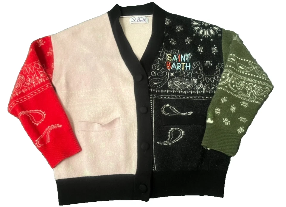 MC2 St Barth Suéter Cárdigan Cachemira Italiana Italia Milán Color Medio Bloque Foto 1 de 4