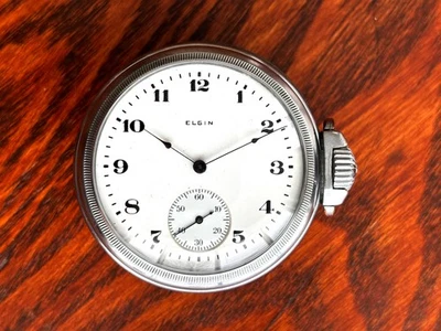 Enrollador lateral limpio 1917 Elgin 16 talla 15J grado 312 ¡Bonito dial funciona muy bien! Foto 1 de 4