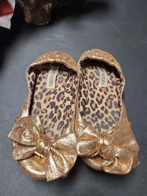 Steve Madden Matallic серебро украшенный балетки большая девочка Sz 5 новый - Изображение 1 из 4