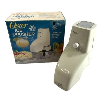 Ice Crusher Vintage OSTER Retro Model 435 Starburst Almond In Original Box - Image 1 of 4