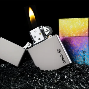 Titanium Oil Lighter – Refillable, Pocket-size, ZORRO Stainless Steel Inner Tank - Picture 1 of 14
