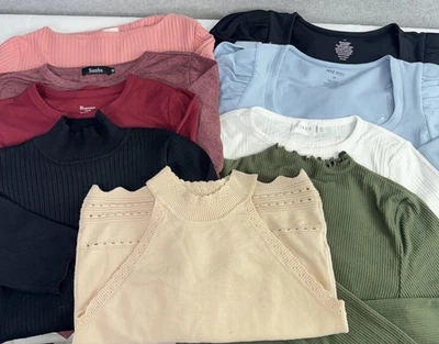 Lot Of 9 Womens Long Sleeve Shirt Sz M Mixed Brands Nine West NWT/EUC Sweaters - Image 1 of 4
