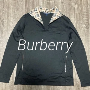 Rare Burberry Golf Cut and Sew Top Women's M Black Nova Check Auth from Japan - Picture 1 of 5