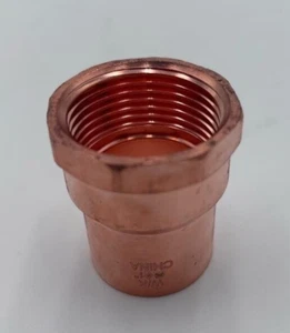 FEMALE ADAPTER C X FPT 2 1/2" NOMINAL SIZE 100% COPPER FITTING - Picture 1 of 4