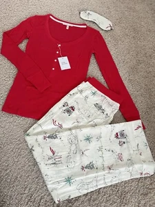Pigiama lungo termico Victorias Secret nuovo con etichette rosso/bianco donna taglia S Natale - Foto 1 di 9