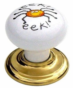 4 x 'EEK' Spider knobs 36mm ceramic porcelain cupboard cabinet nursery knob (54) - Picture 1 of 7