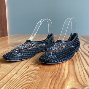 6,5 - Reformation 248 $ schwarze Mesh-Ballerinas Schuhe NEU 0607AB - Bild 1 von 6