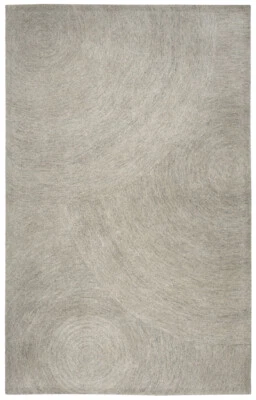 Rizzy Rugs Gray Single Color Circles Rounds Contemporary Area Rug Solid BR800A - Image 1 of 4