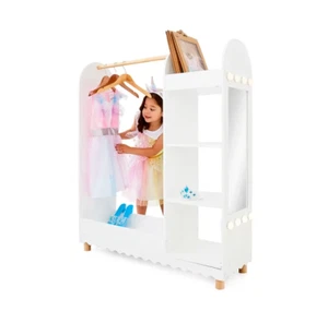 Wooden Light Up Dress-Up Station Pretend Play Dress Up Wave Design Battery Power - Picture 1 of 9