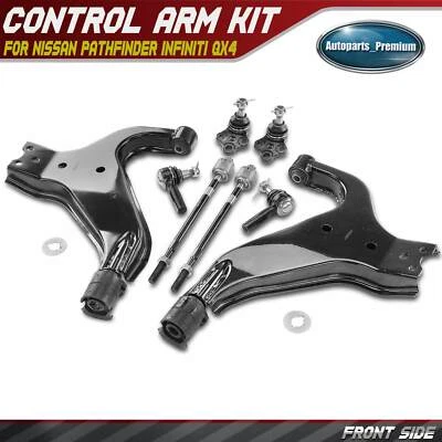 8x Brazo de control delantero y rótula y extremo de varilla de amarre para Nissan Pathfinder INFINITI QX4 Foto 1 de 4
