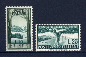 ITALIA REP. - 1951 - Festa degli Alberi - 10 e 25 Lire- Albero secolare MNH** - Foto 1 di 2