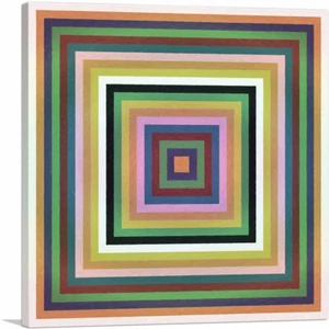 ARTCANVAS Mid-Century Modern Perfect Squares Contrasting Colors Canvas Art Print - Picture 1 of 11