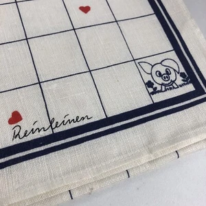 German Reinleinen Linen Tea Towel Wall Hanging Piggy Love Motif 27.5 x 19.5” - Picture 1 of 5