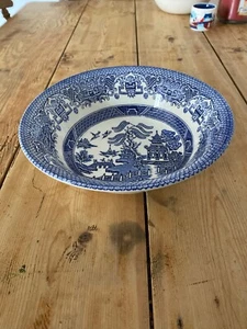 Vintage English Ironstone/EIT Willow Pattern Serving Bowl - Picture 1 of 5