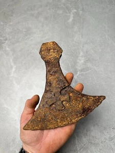 Ancient Battle Iron Ax with Ornament Kievan Rus Viking Era Weapon - Rare - Picture 1 of 21