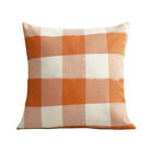 US 16" 18" 20" 22" 24" Checks Cushion Cover Linen Pillow Case Sofa Home Decor