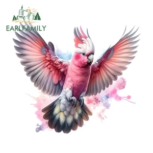 EARLFAMILY 5.1" Pink Lucky Parrot Car Sticker Fashionable Occlusion Host Decal - Bild 1 von 4