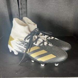 Adidas Predator 20.3 Fg Boys Shoes Size 6.5, Color: White/Gold/Black